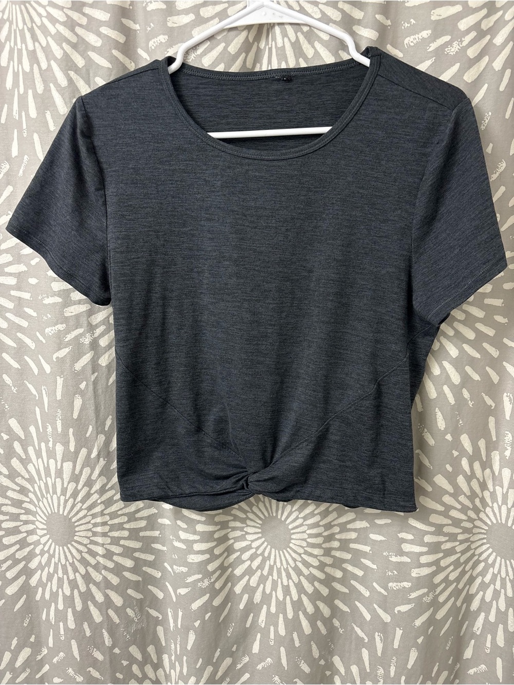 Women’s Charcoal Twist-Front Tee